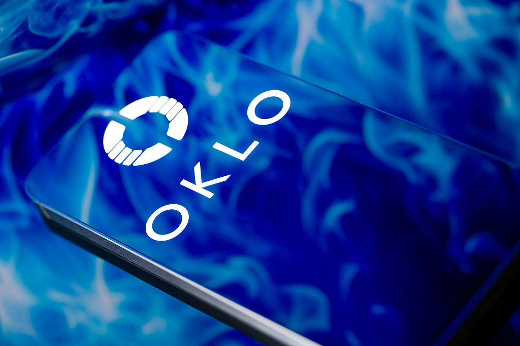 Oklo logo displayed on a smartphone screen