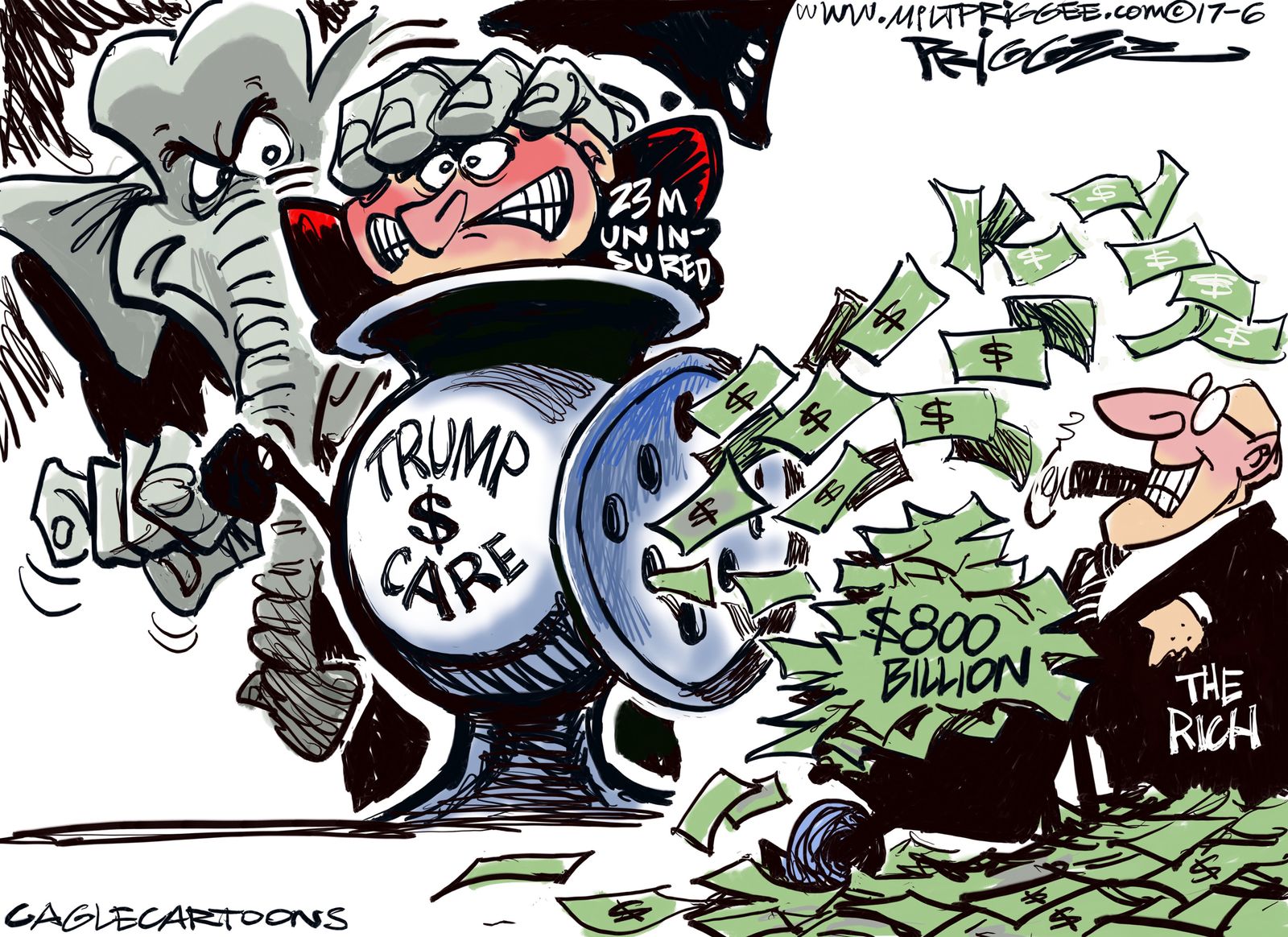 Political cartoon U.S. GOP health care bill uninsured tax cuts | The Week