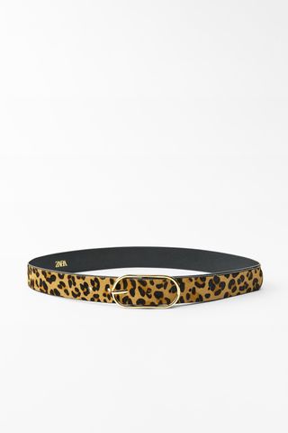 Animal Print Leather Belt