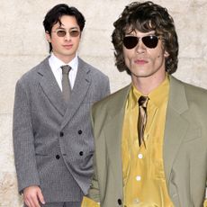 Hudson Williams and Connor Storrie at Fashion week 