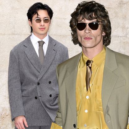 Hudson Williams and Connor Storrie at Fashion week