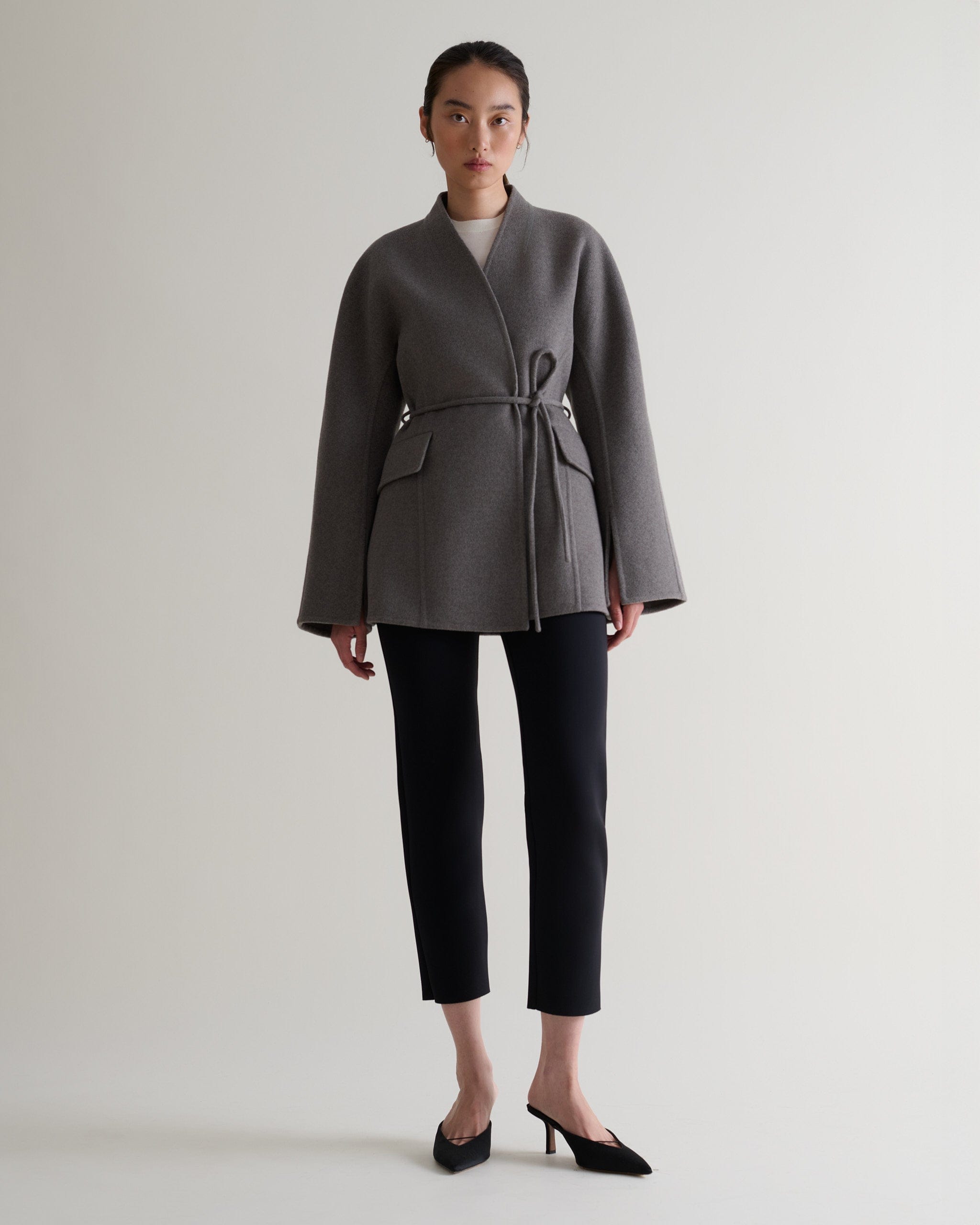 Women's Cashmere Wool Sculptural Jacket - Fawn - Fawn / Xs