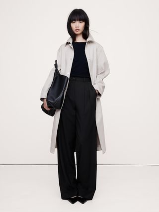 High-Rise Wide-Leg Wool Pant