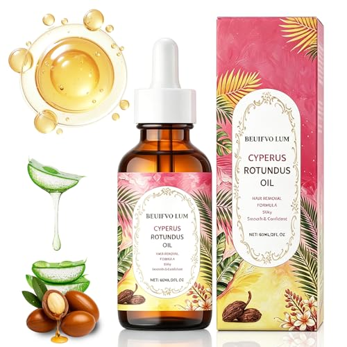 Beuifvo Lum New Cyperus Rotundus Oil for Hair Removal - Natural Botanical Oil for Face &amp;amp; Body, Smoothing &amp;amp; Moisturizing Skin Care, Lightweight Serum for Hair Removal, All Skin Types, 60ml