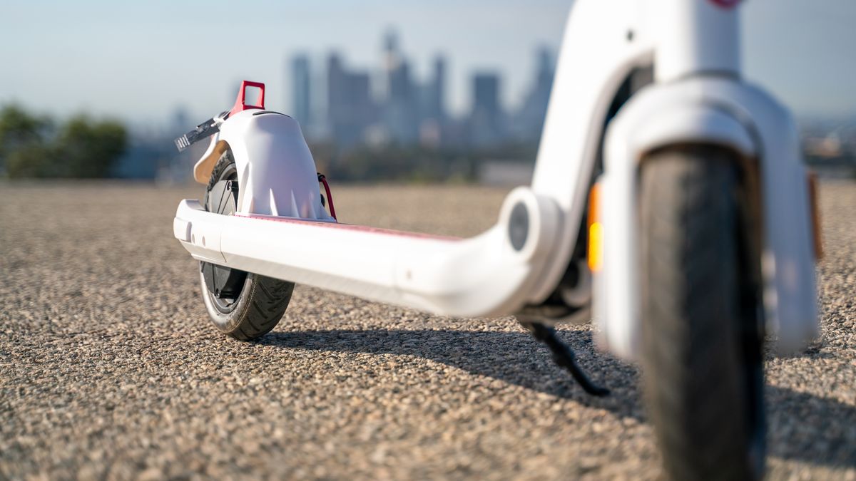 GoTrax Apex LE on an overlook in Los Angeles