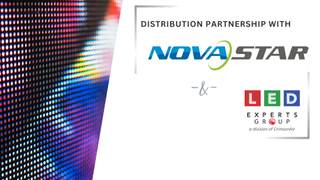 The LED Experts Group and NovaStar logos announcing their partnership.