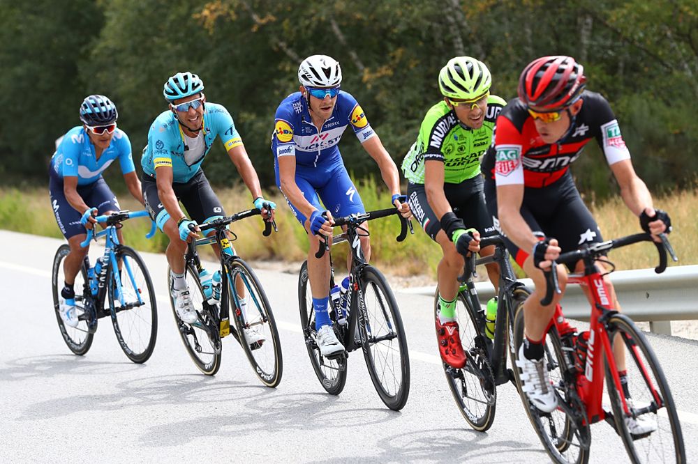 Laurens De Plus (Quick-Step Floors), Omar Fraile (Astana), Richard Carapaz (Movistar) during stage 11