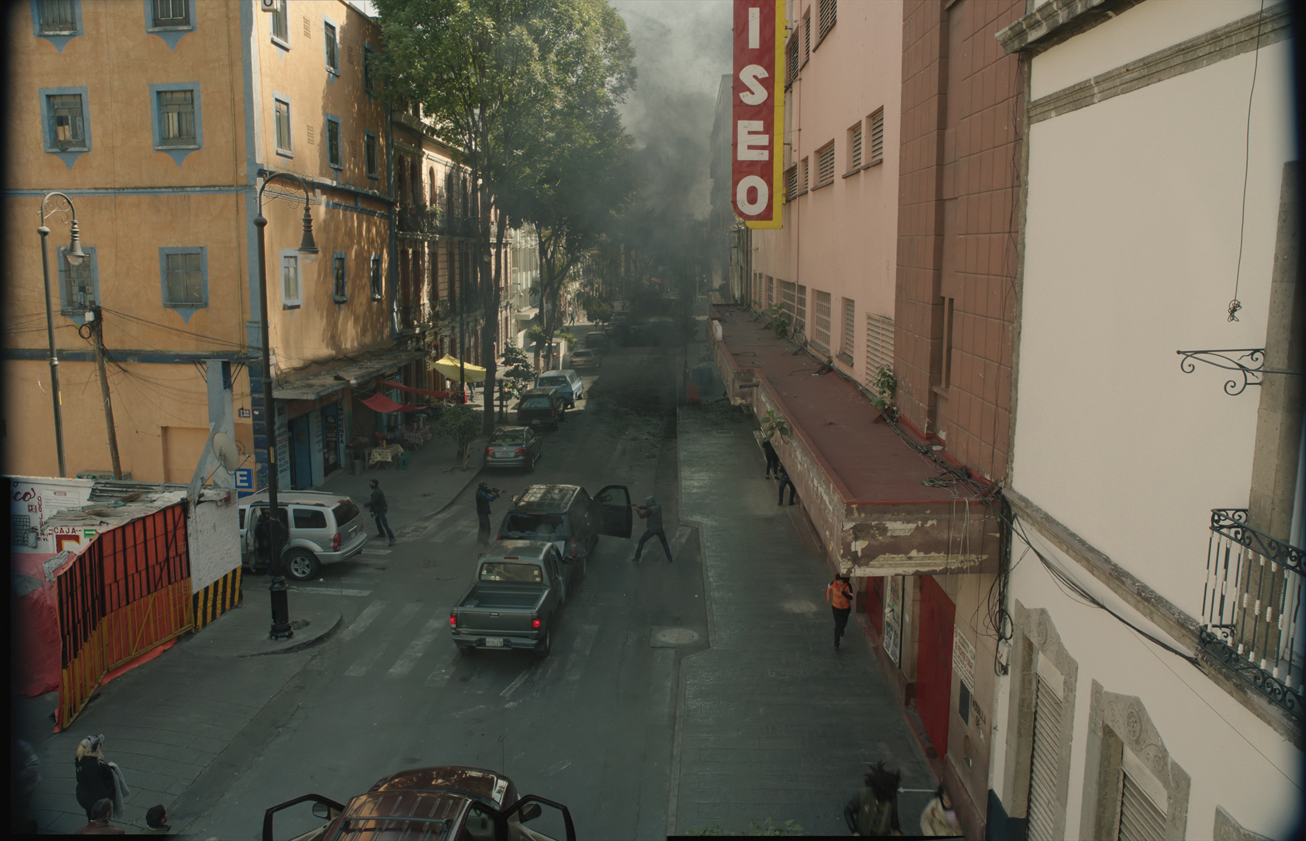 An enhanced street scene shot from Sicario: Day of the Soldado