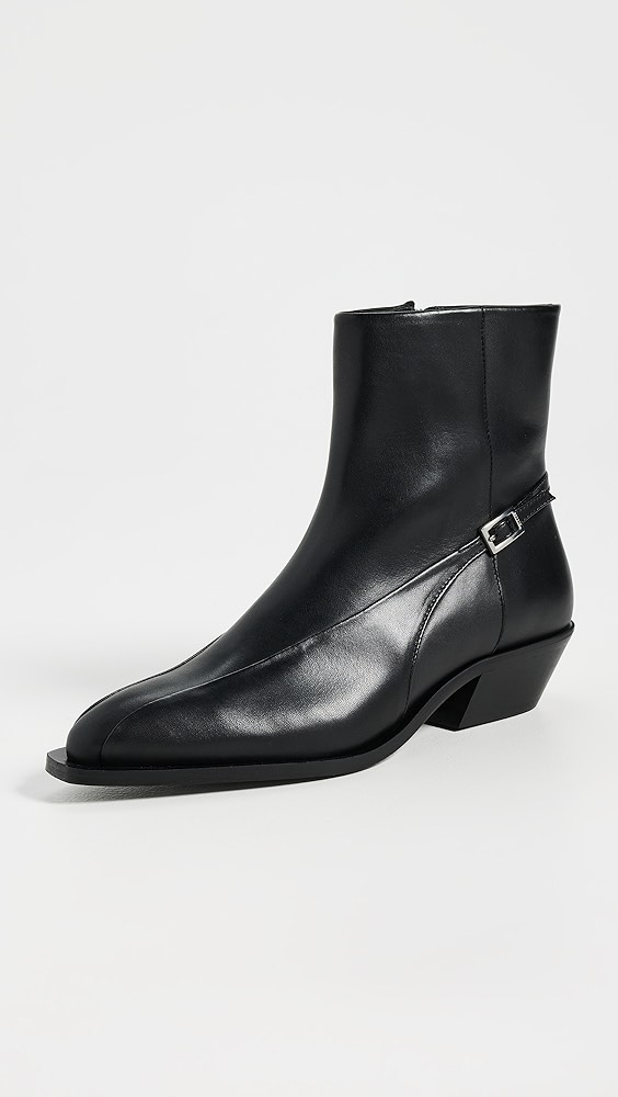 Alohas Lizzie Black Leather Ankle Boots