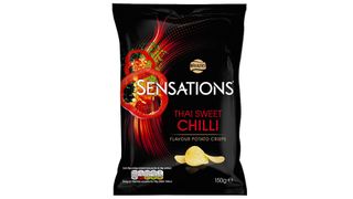 A packet of Walkers Sweet Chilli Sensations - one of the least healthy crisps