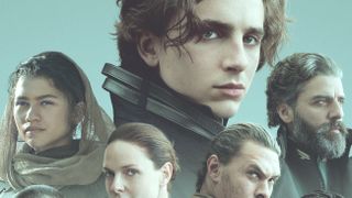 Zendaya, Timothée Chalamet, Oscar Isaac and the cast of Dune in the poster