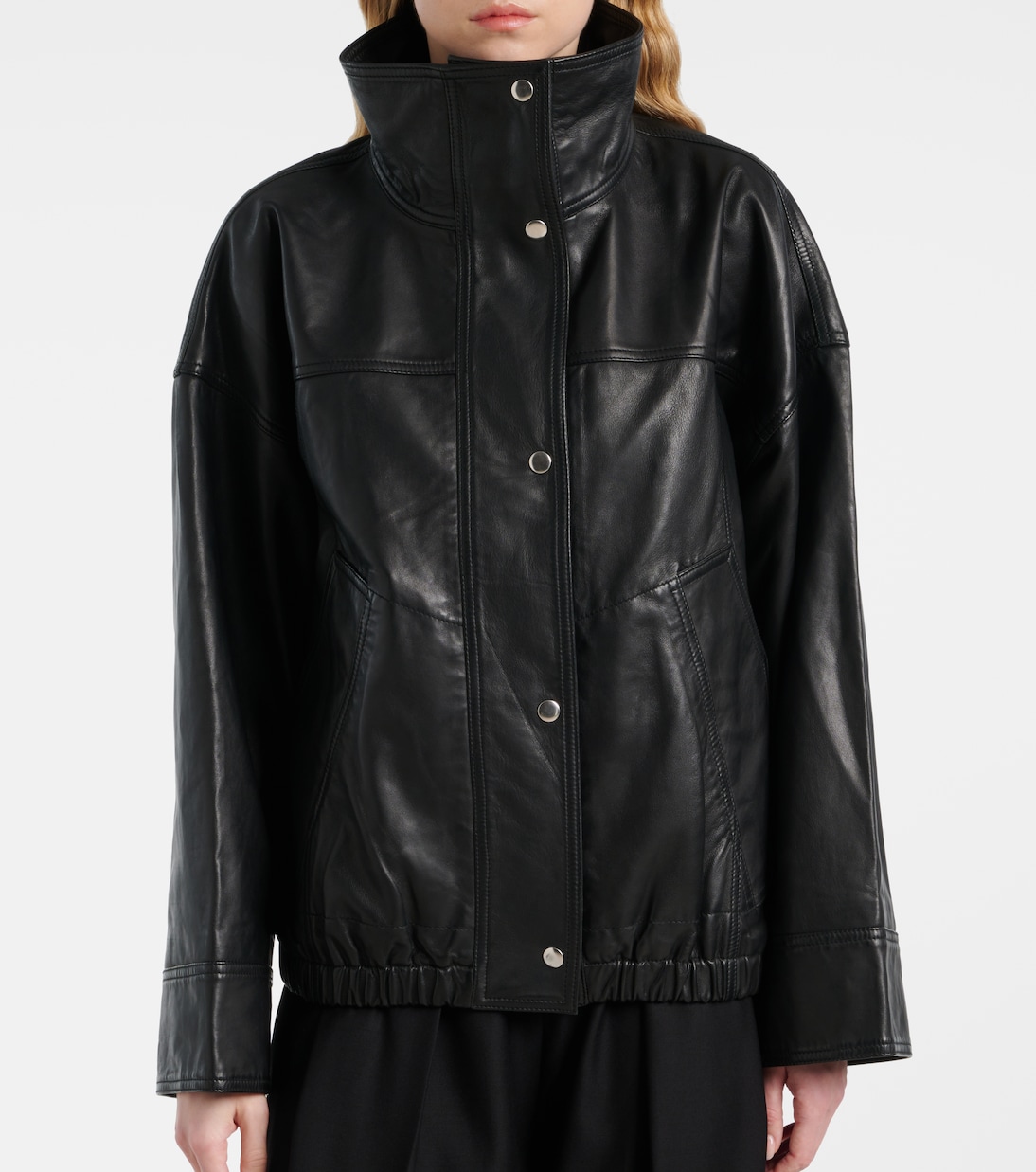 Leather Bomber Jacket in Black - Rohe
