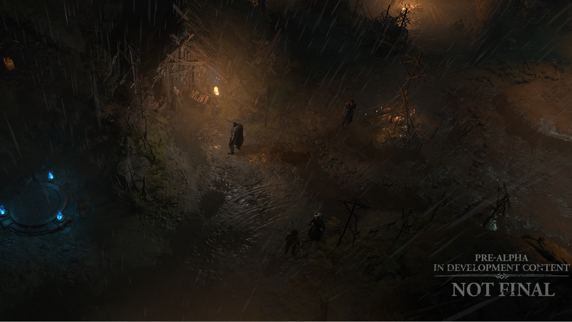 player character in a dark cave in Diablo 4