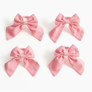 Pink Linen 4-Pack Bow Napkin Rings