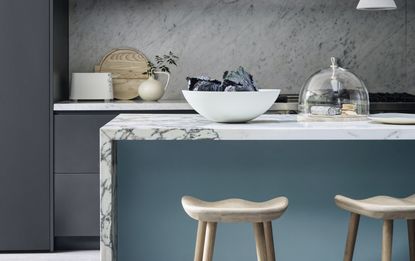 a marble countertop in a kitchen