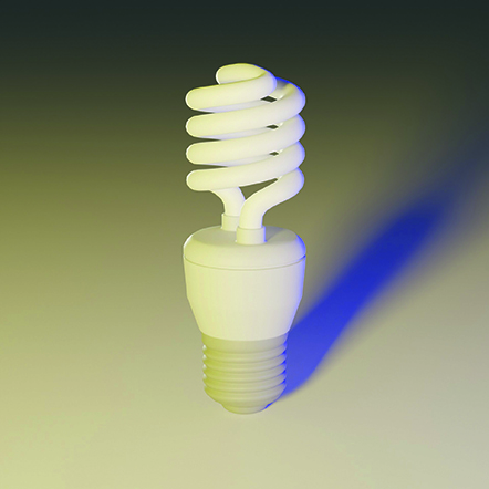 A 3D rendered light bulb