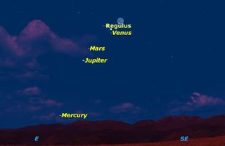 Moon, Venus and Regulus, October 2015