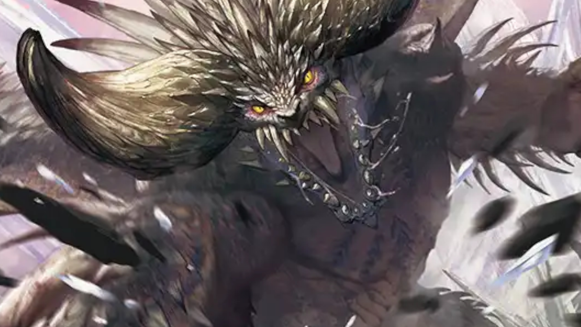 Nergigante roars and glares into the forground