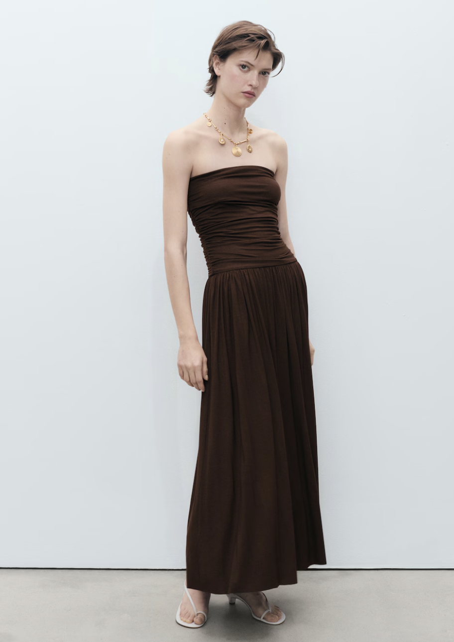 MANGO, Combined Strapless Dress - Women | Mango Usa