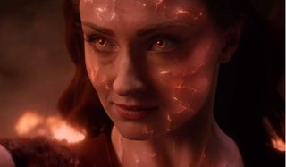 Dark Phoenix Jean Grey's cracked face showing her Phoenix powers