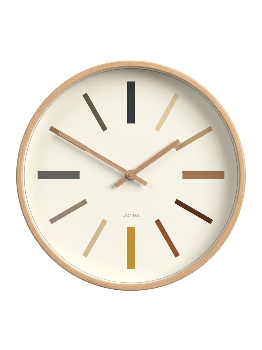 Jones Clocks, Jones Clock Marker Analogue Wall Clock - Kiwi Brown