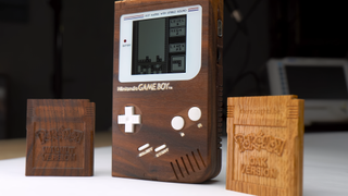 A high-res image of Sebastian Stacks' Walnut Wood Game Boy project.