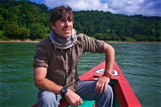 Simon on Usumancita River between Mexico and Guatemala
