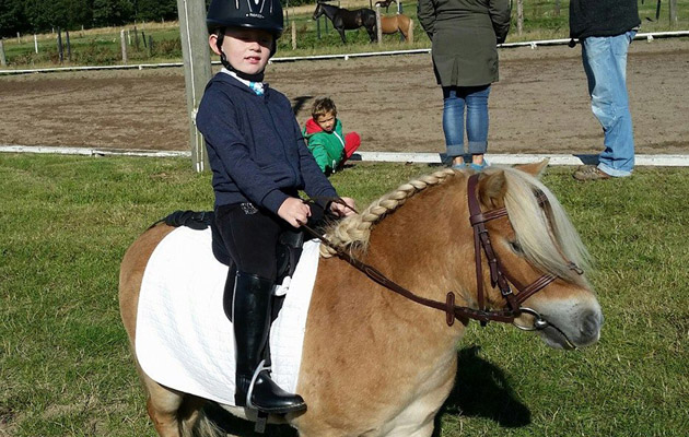 My son 4 years old to his first event on our 7 year shetland pony Noah as he won (Denmark)