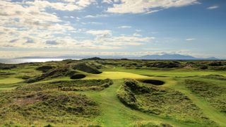 A general view of 'The Postage Stamp' the par-3 eighth hole at Royal Troon