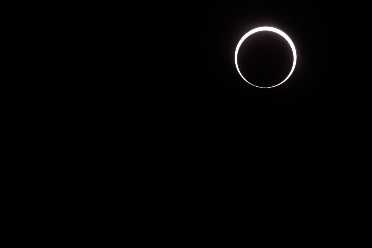 The "ring of fire" hangs above Chaco Canyon in New Mexico on October 14, 2023.