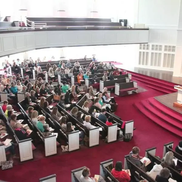 The interior of Christ Presbyterian Church in Minnesota.