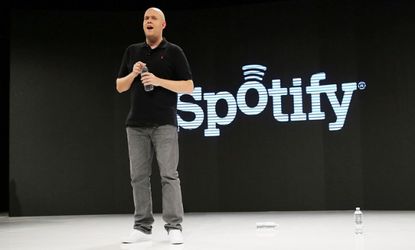 Spotify's founder and CEO Daniel Elk at a press event on Dec. 6, 2012.