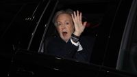 NEW YORK, NEW YORK - MAY 21: Paul McCartney leaves the "The Late Show" following the taping of the final episode after 32 years on air at the Ed Sullivan Theater on May 21, 2026 in New York City.