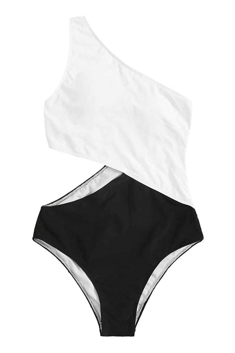 SweatyRocks One Shoulder Cutout One Piece Swimsuit