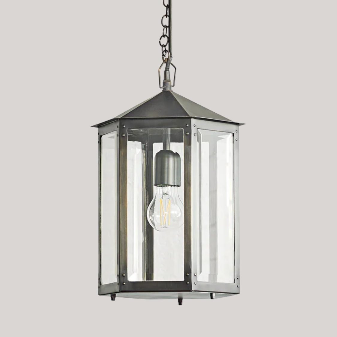 Pooky Lighting, Cromer Ip44 Exterior Hanging Lantern in Bronze