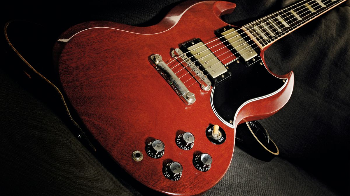 Gibson SG on black background