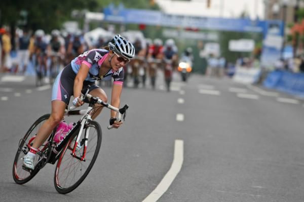 An attack goes off the front of the womens field.