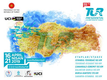 The 2019 Tour of Turkey map