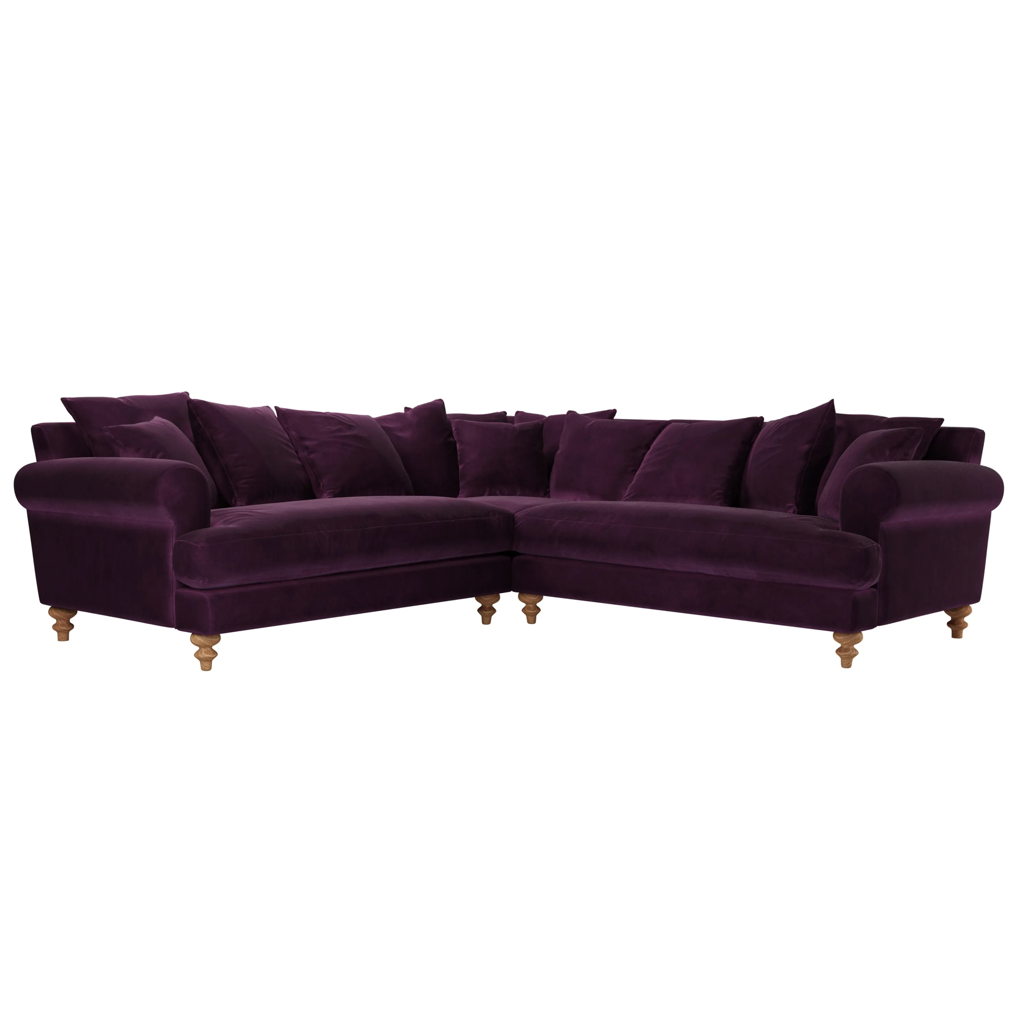 Teddy Medium Corner Sofa in Damson Smart Velvet at Sofa.com