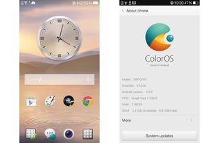ColorOS default theme and version information