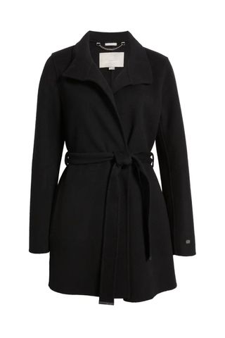 Soia & Kyo Kenia Funnel Neck Wool Blend Wrap Coat