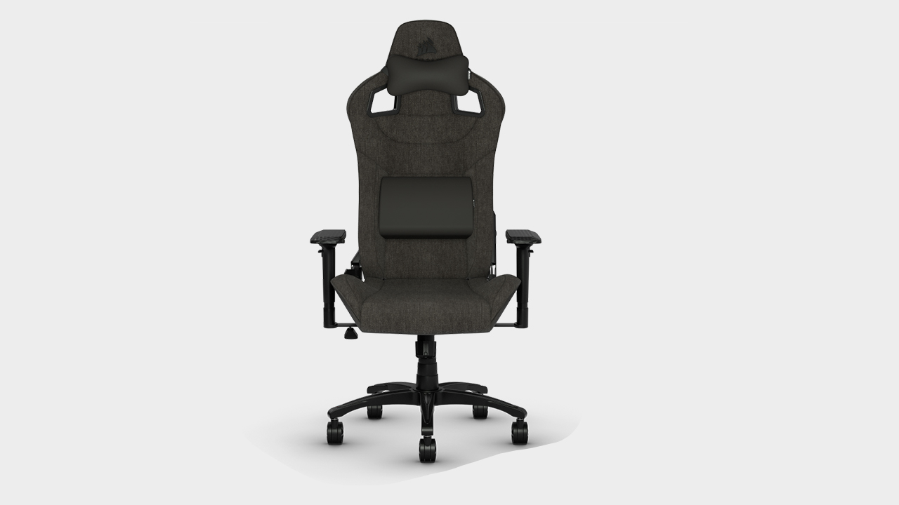 Corsair T3 Rush gaming chair on a grey background.