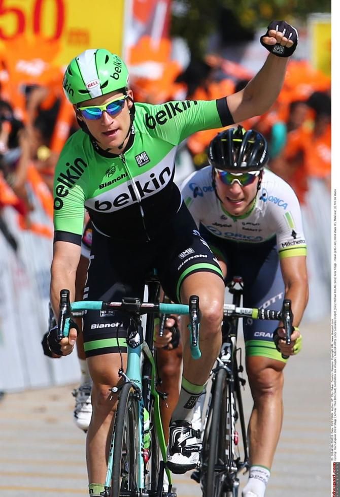 Theo Bos (Belkin) celebrates his victory