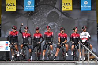 Michal Kwiatkowski on stage with Team Ineos at the opening stage at the Criterium du Dauphine