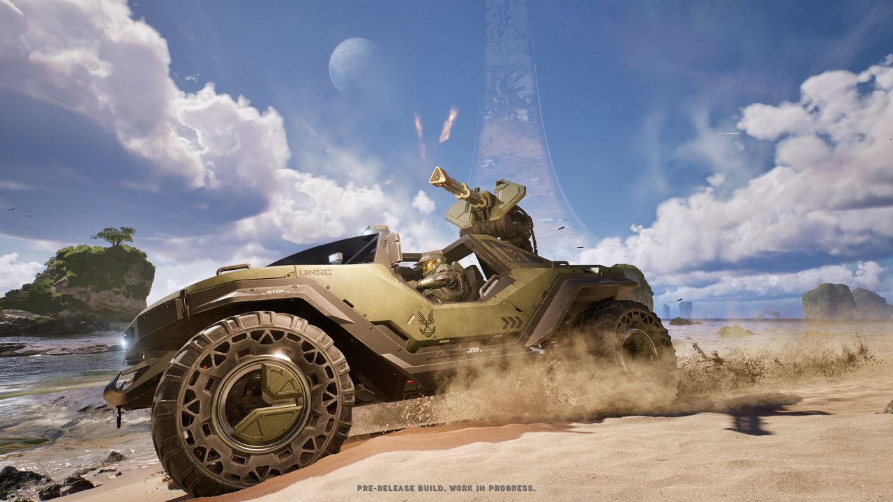 Halo: Campaign Evolved gameplay screenshot showing Master Chief in Unreal Engine 5