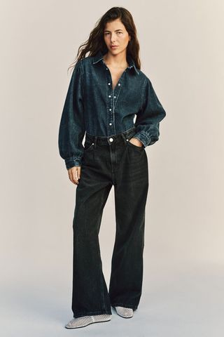 Wide Denim Trousers