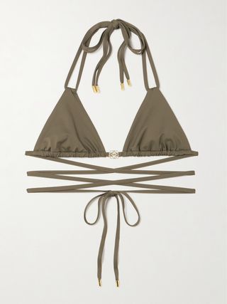 + Paula's Ibiza Embellished Triangle Bikini Top