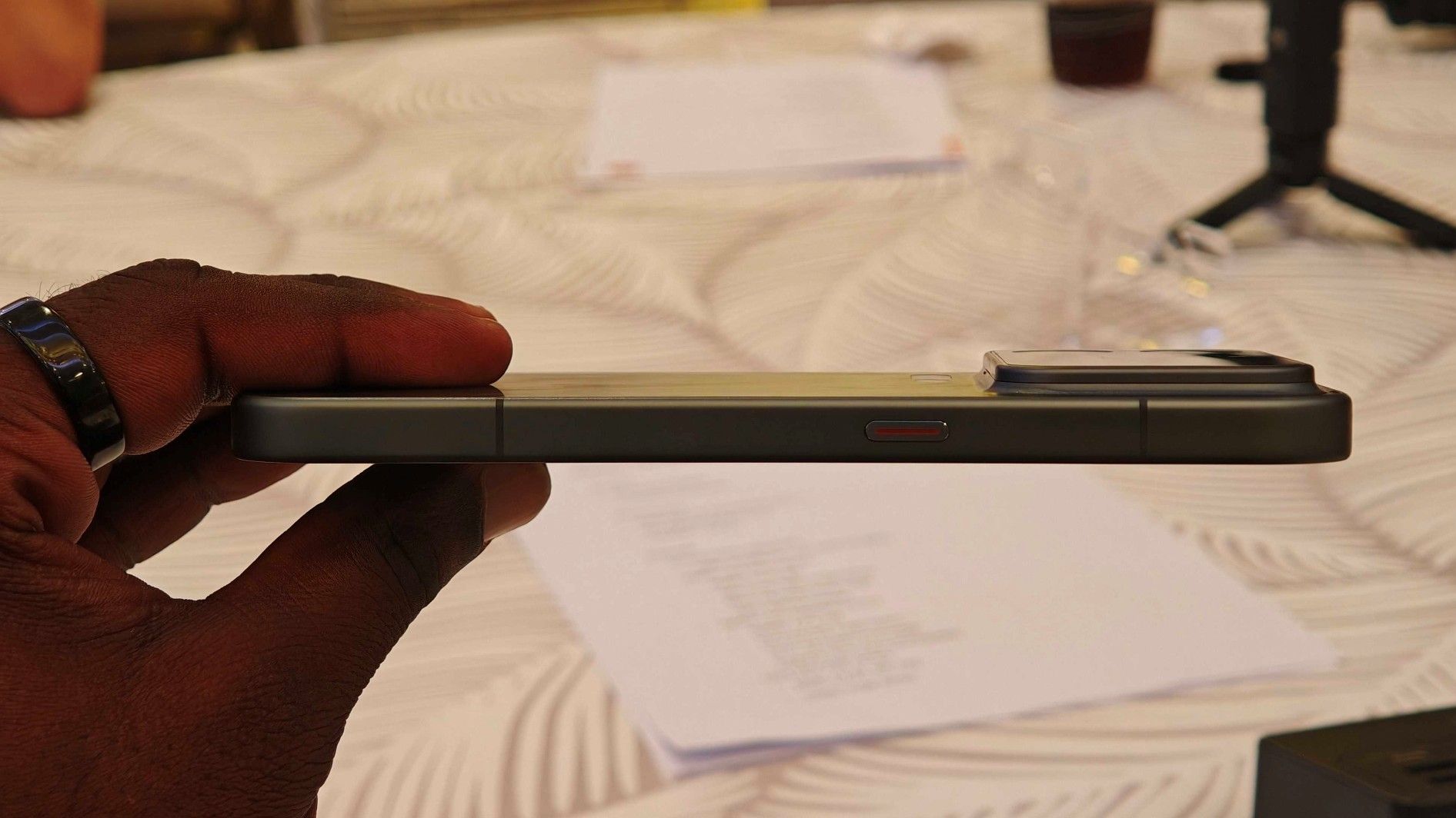 The Xiaomi 18 Pro from the side