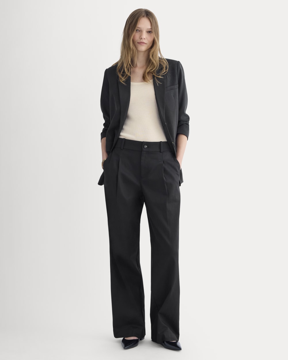Wide-Leg Trouser in Buttersmooth | Black | 30&quot; Inseam - 00