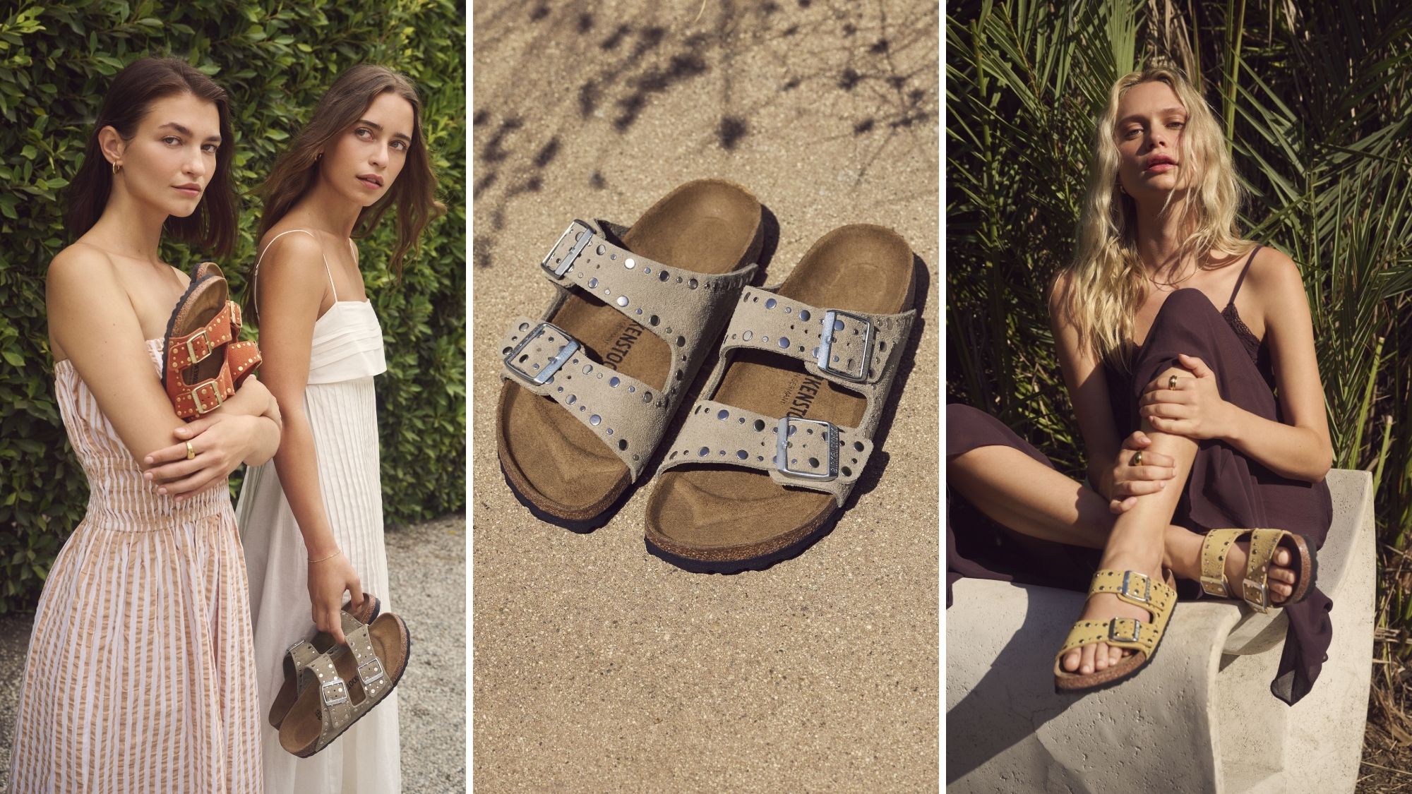 birkenstock arizona rivet studded sandals